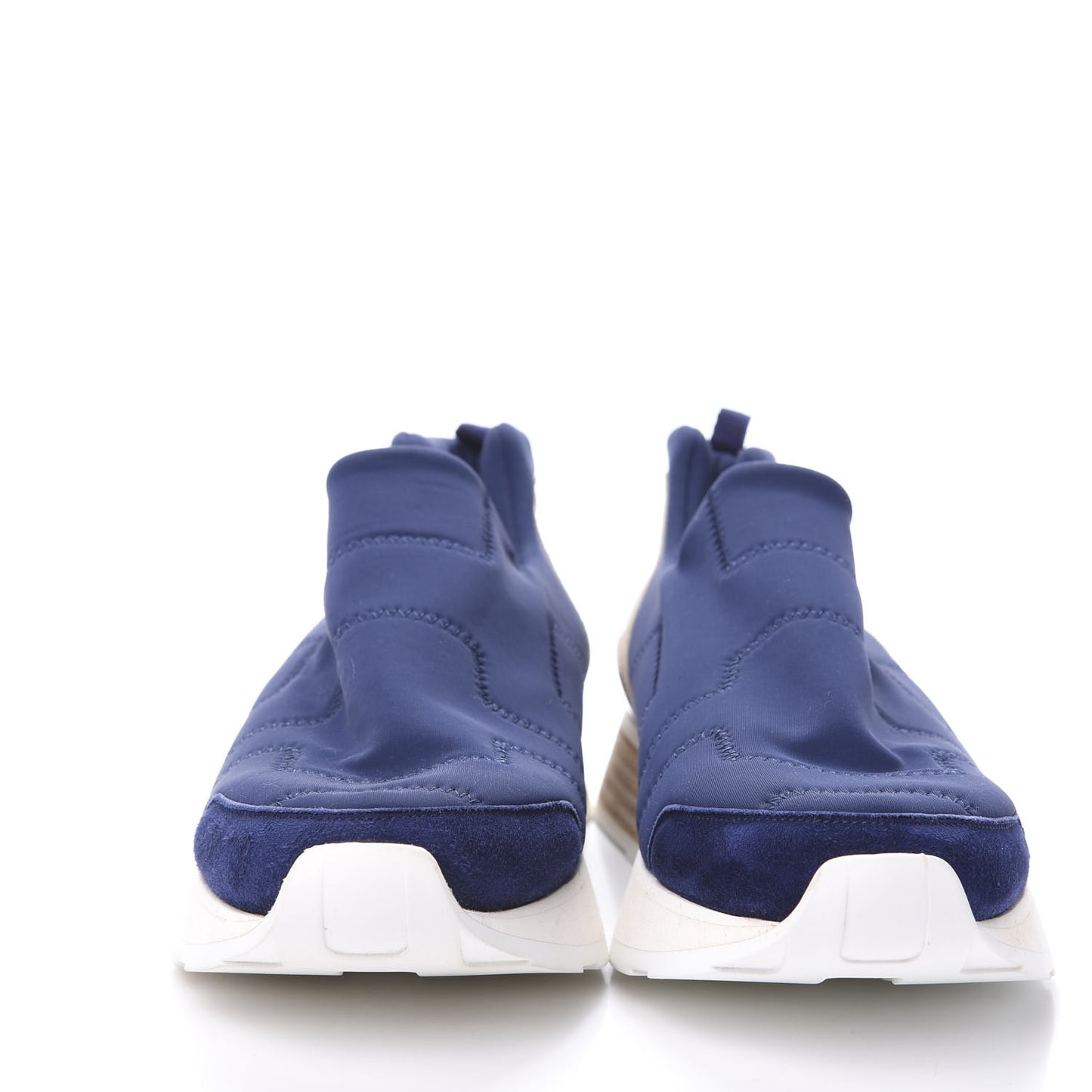 Technical Canvas Suede Womens Slip On Sneakers 36.5 Blue