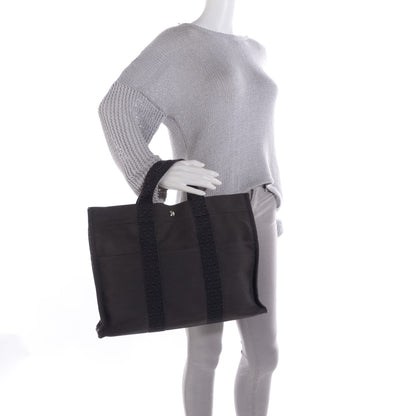 Hermes Canvas Herline MM Tote Grey 6 of 13
