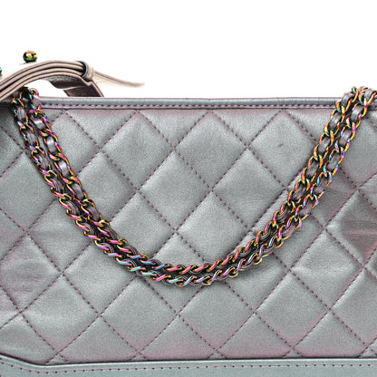 Chanel Iridescent Lambskin Calfskin Quilted Medium Gabrielle Hobo Light Purple 9 of 13