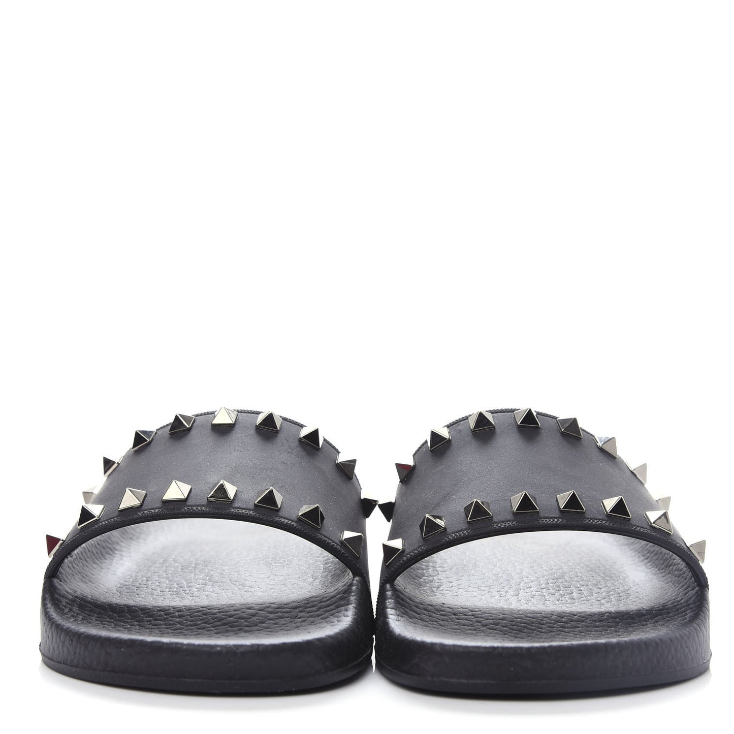 Rubber Rockstud Slide Sandals 38 Black