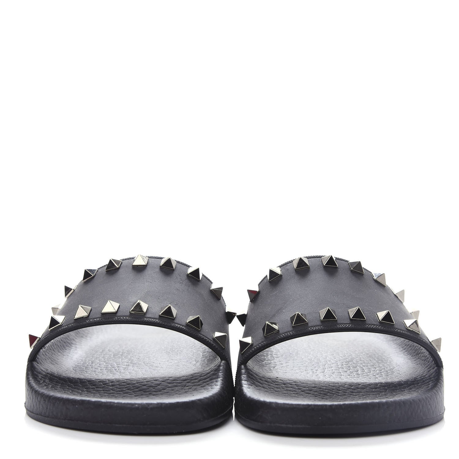 Valentino Garavani Rubber Rockstud Slide Sandals 38 Black 2 of 10