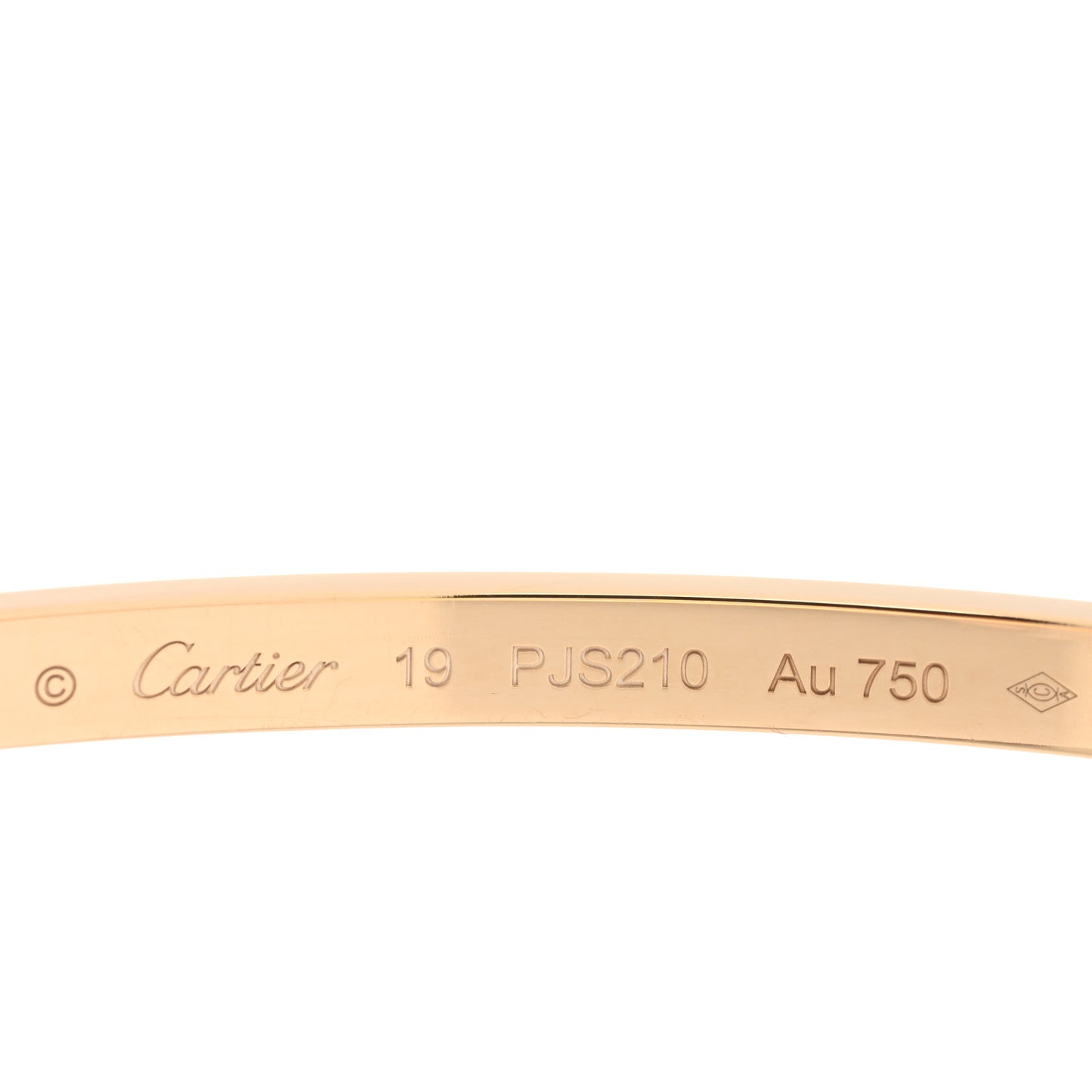 18K Yellow Gold Small LOVE Bracelet 19