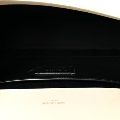 Saint Laurent Grain De Poudre Textured Mixed Matelasse Medium Triquilt Monogram Satchel Crema Soft 5 of 9