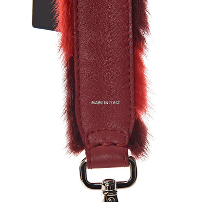 Fendi Vitello Dolce Mink Fur Pequin Mini Strap You Scarlet Cosmo Fragola 4 of 7