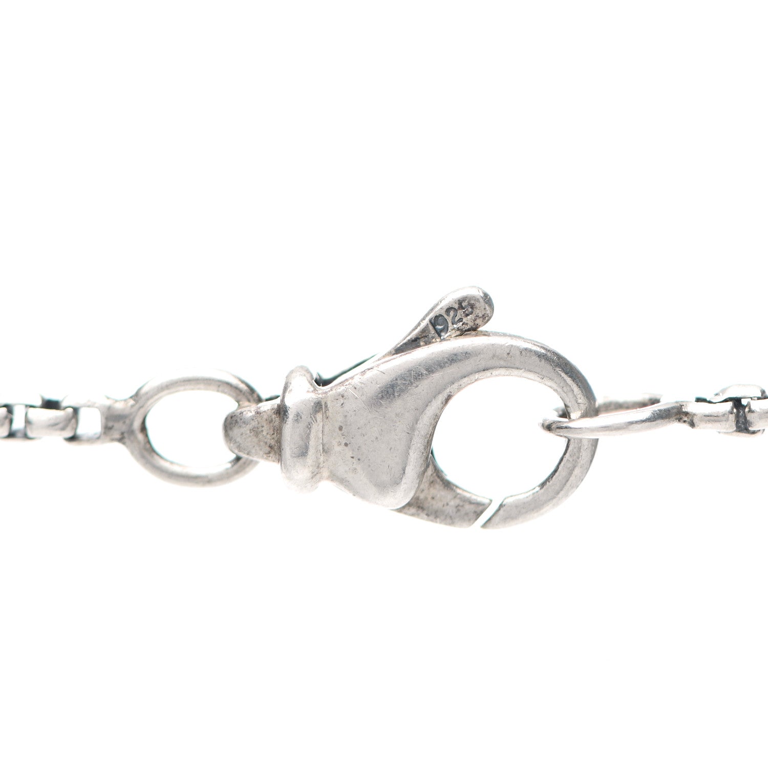 David Yurman Sterling Silver Diamond Rhodonite Dog Tag Necklace 5 of 5