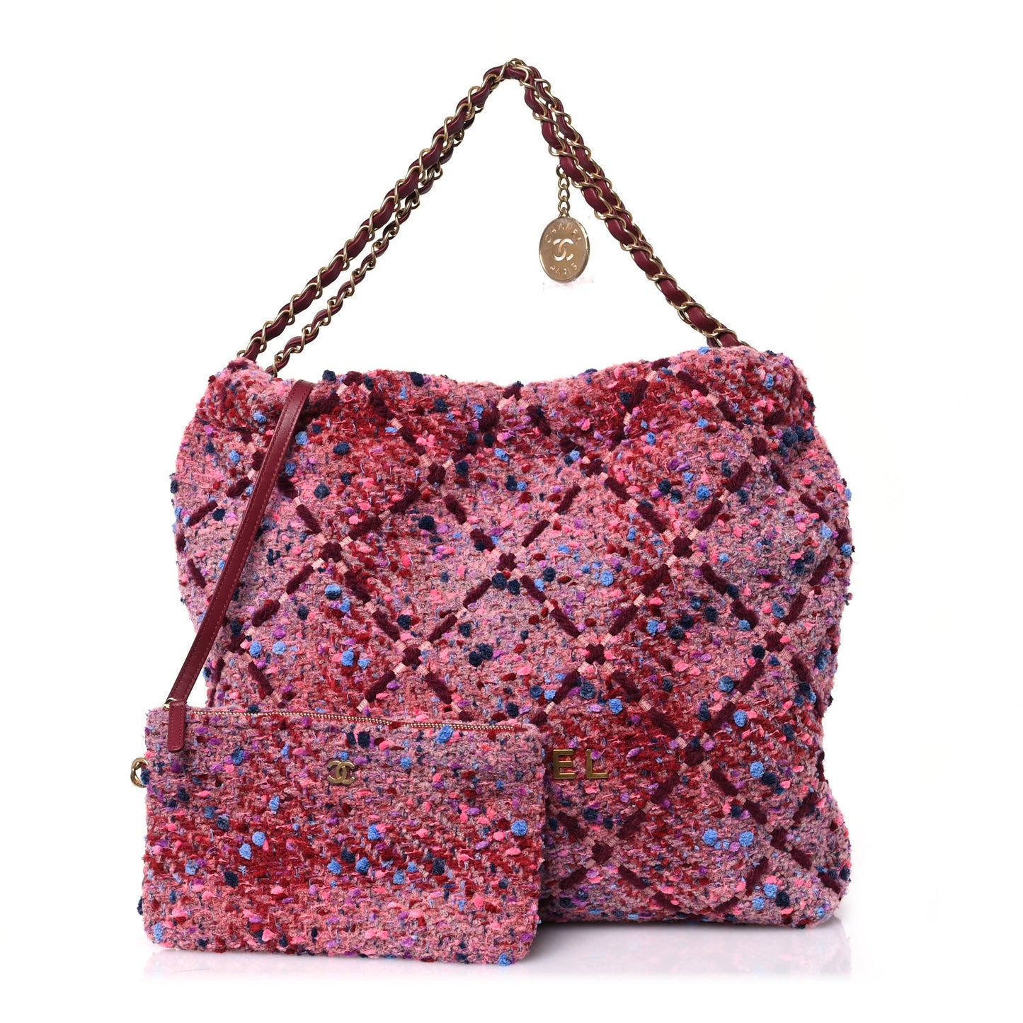 Tweed Quilted Chanel 22 Pink Blue Navy Burgundy Purple