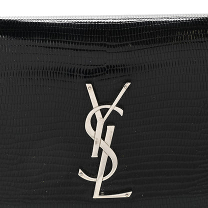 Saint Laurent Calfskin Lizard Embossed Monogram Sunset Chain Wallet Black 6 of 13