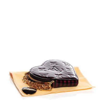 Louis Vuitton Vernis Rayures Coeur Heart Coin Purse Amarante 4 of 8
