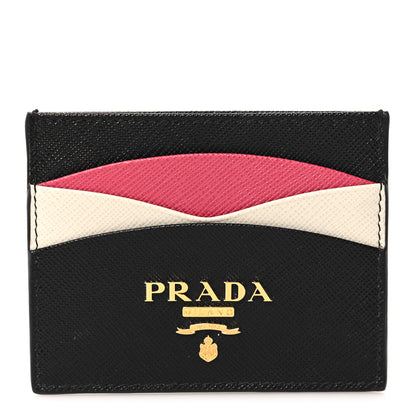 Prada Saffiano Card Holder Black Ibisco 1 of 7