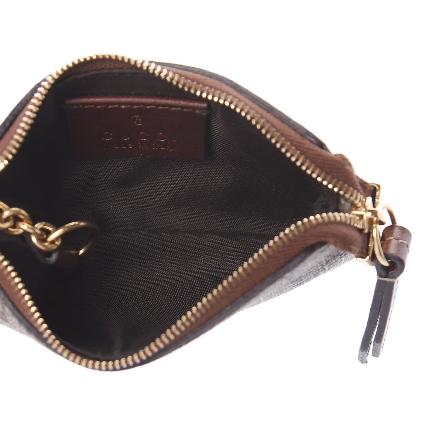GG Supreme Monogram Key Case Brown