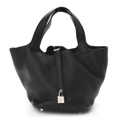 Hermes Taurillon Clemence Picotin Lock 22 MM Black 1 of 11