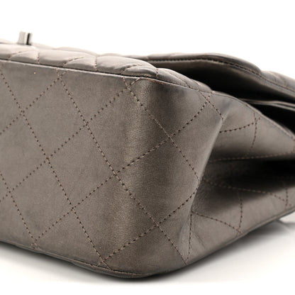 Chanel Metallic Lambskin Quilted Jumbo Double Flap Pewter 10 of 10