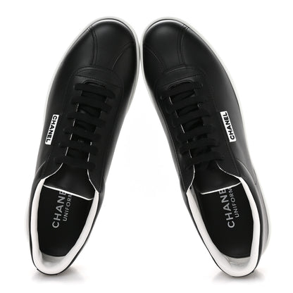 Chanel Calfskin CC Mens Uniform Sneakers 43 Black 2 of 8