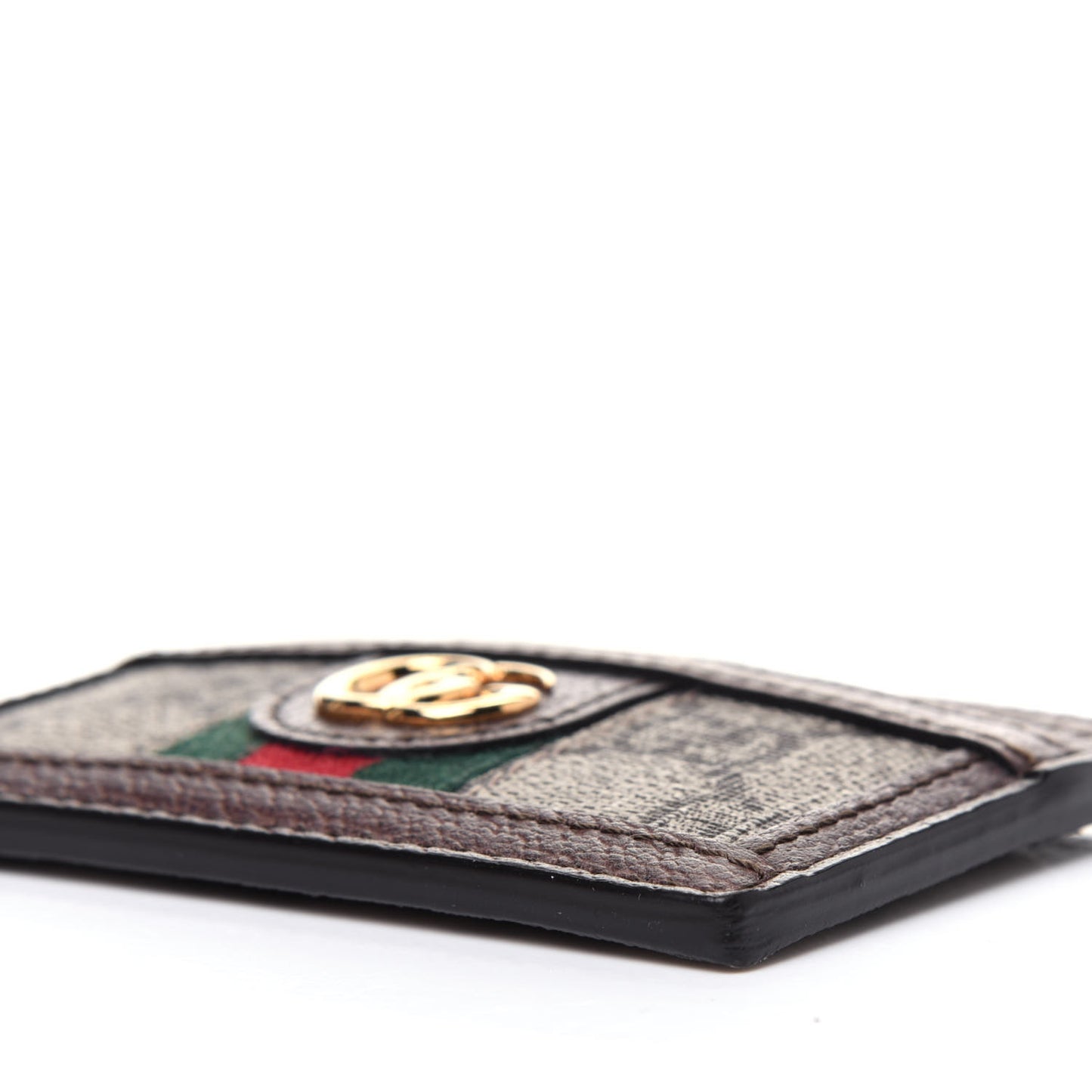 GG Supreme Monogram Ophidia Card Holder Brown