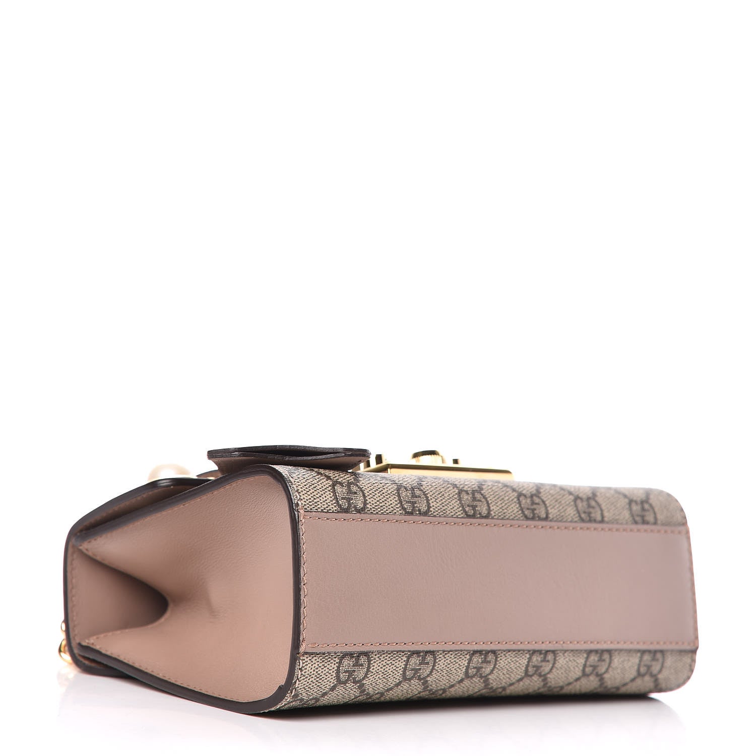 Gucci GG Supreme Monogram Studded Small Padlock Shoulder Bag Porcelain Rose 4 of 11