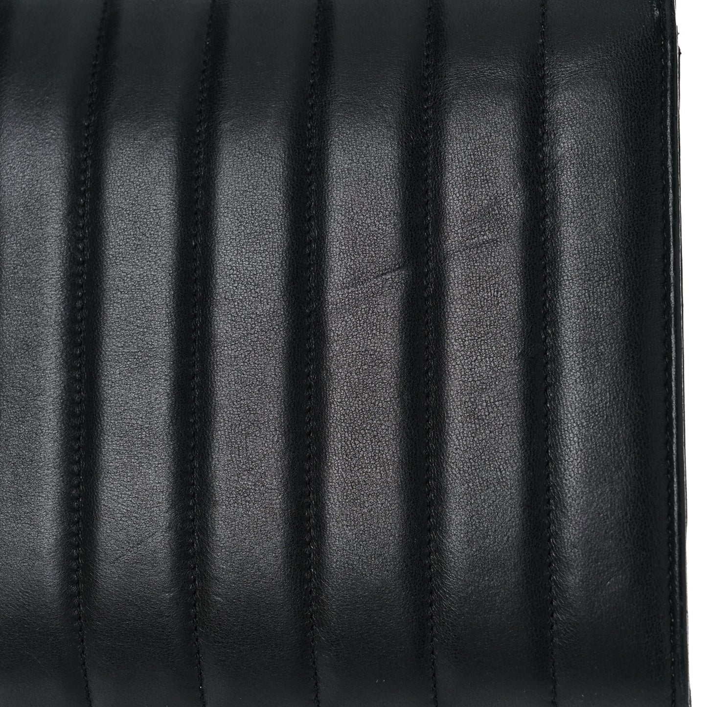 Lambskin Matelasse Monogram Vicky Chain Wallet Black
