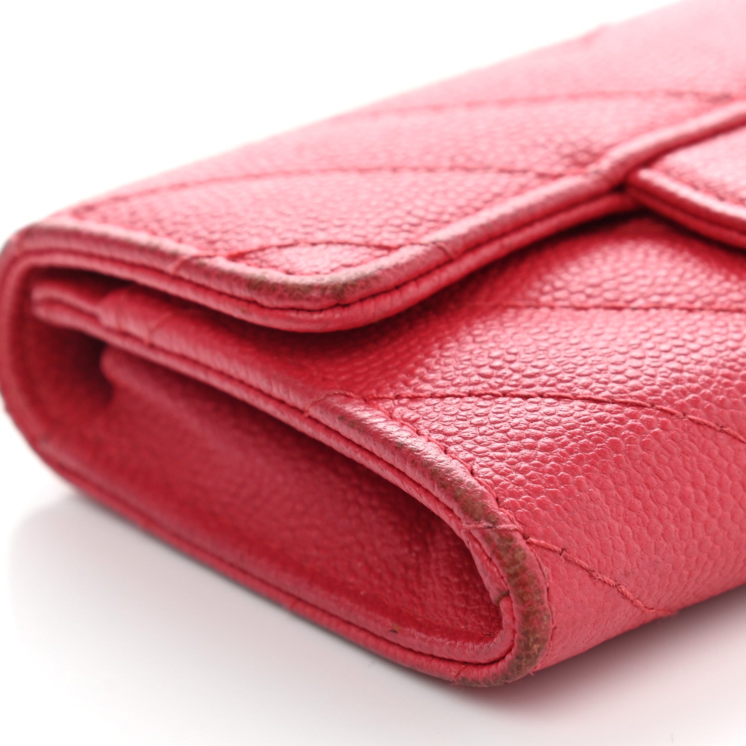 Chanel Caviar Chevron Quilted Flap Card Holder Red 8 of 11