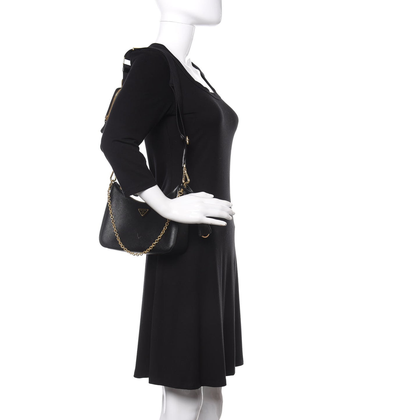 Saffiano Lux Re-Edition 2005 Shoulder Bag Black