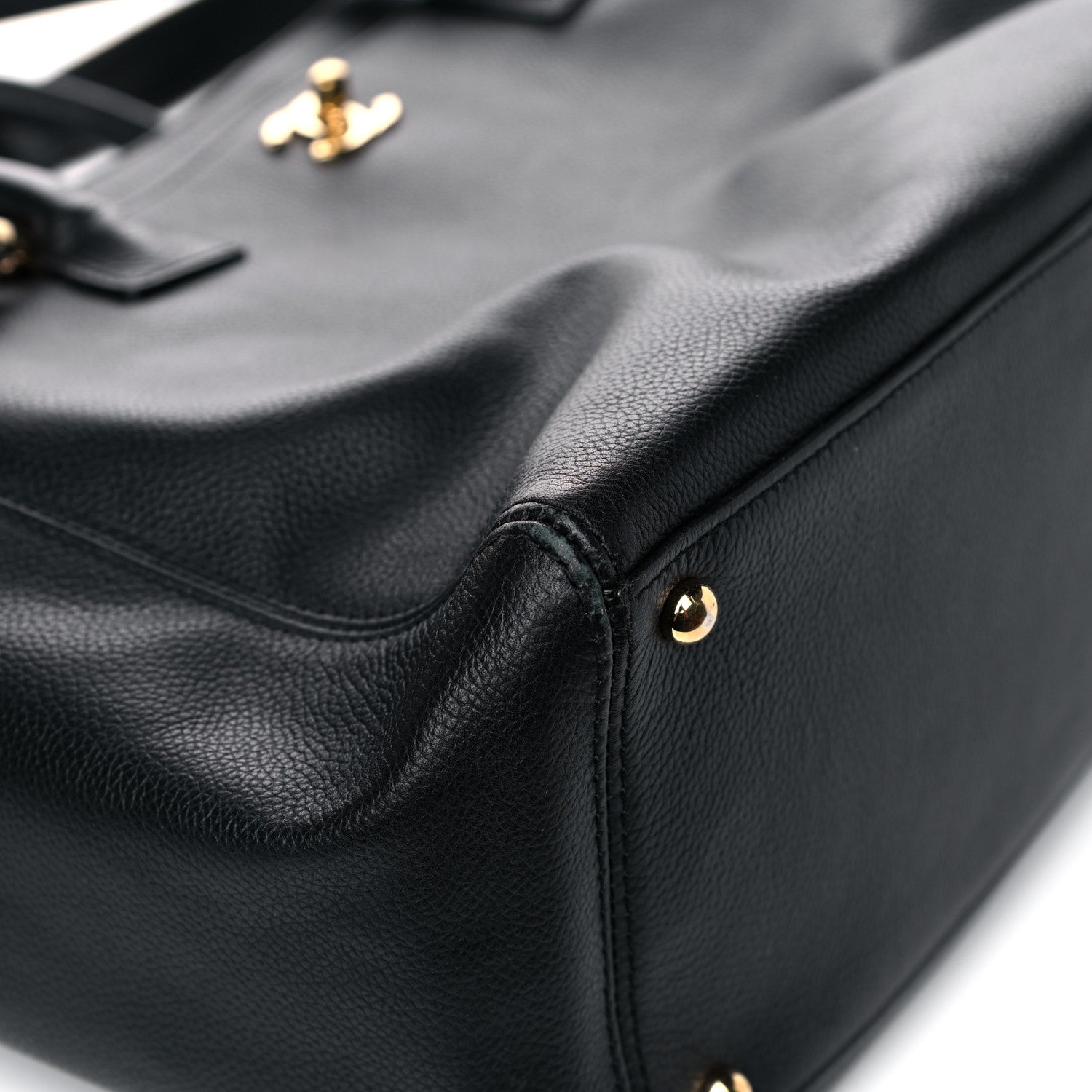 Chanel Calfskin Cerf Executive Shopper Tote Black 10 of 30