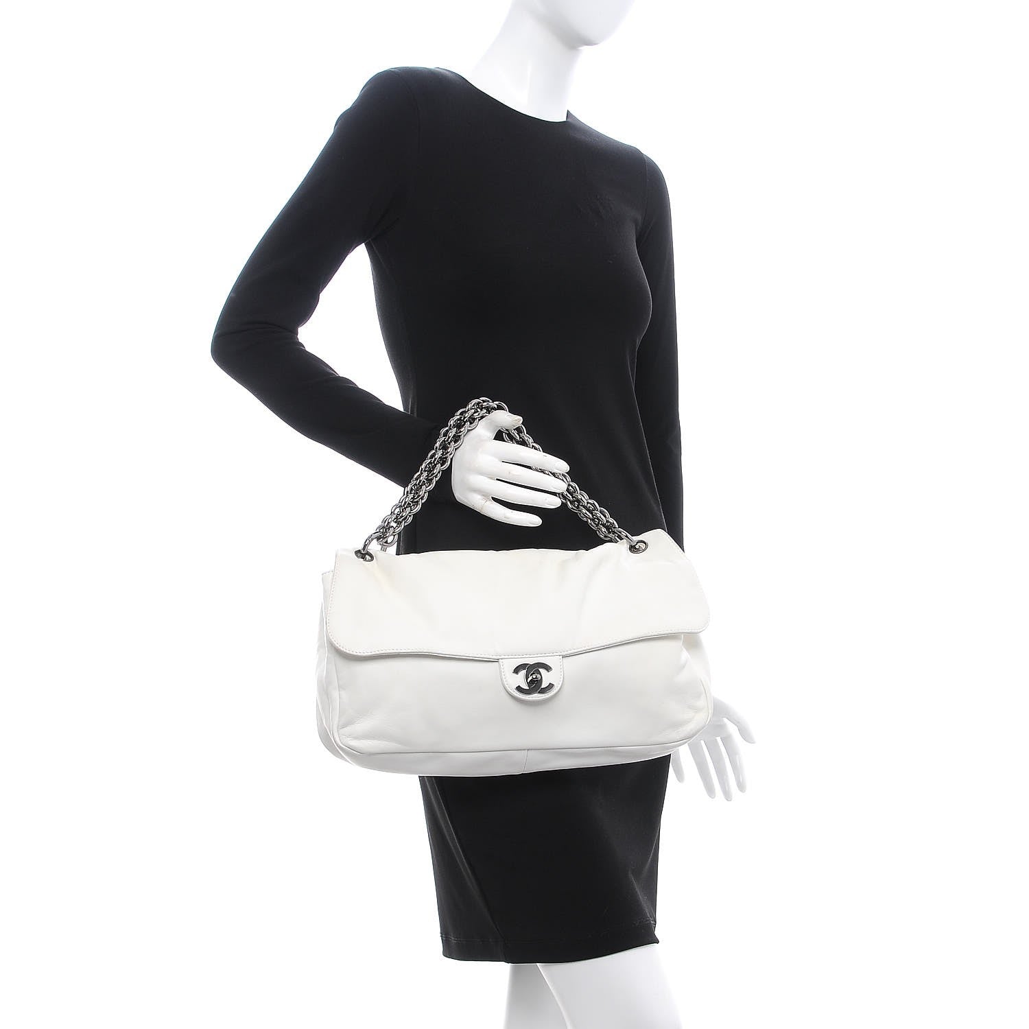 Chanel Lambskin Large Soft and Chain Flap White 2 of 9