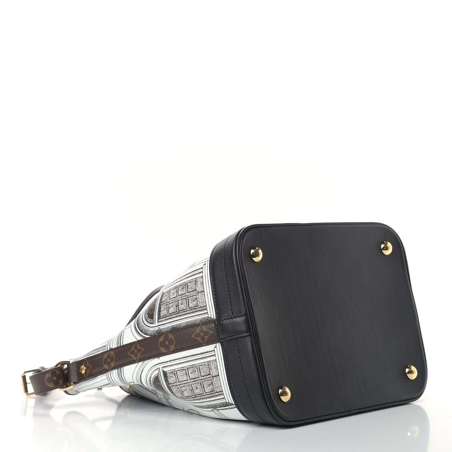 X FORNASETTI Calfskin Architettura Noe MM Black White