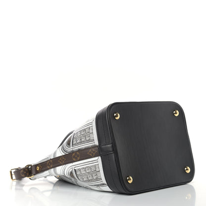 Louis Vuitton X FORNASETTI Calfskin Architettura Noe MM Black White 4 of 9