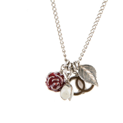 Chanel Enamel CC Charm Necklace Silver 3 of 5