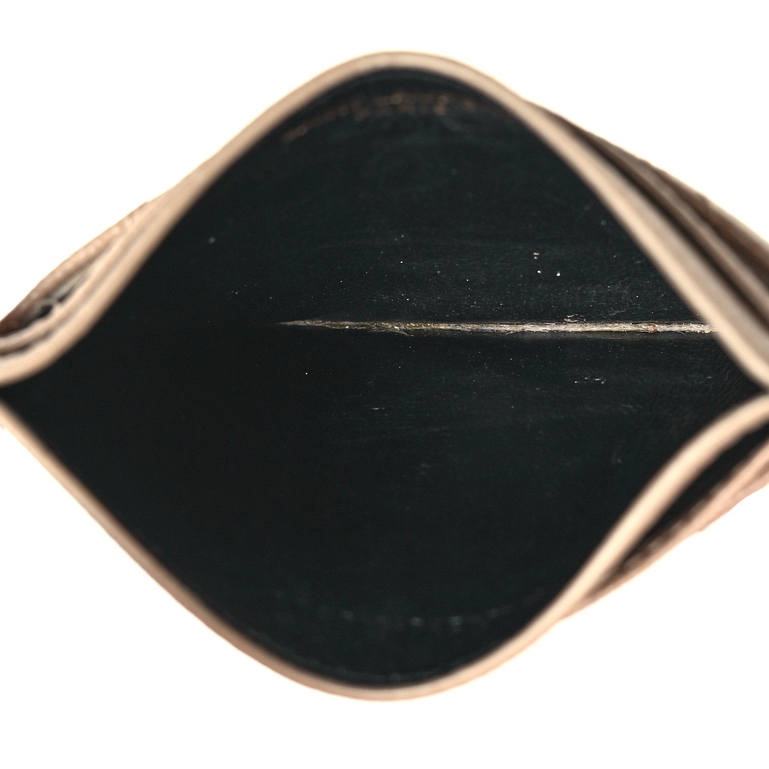 Saint Laurent Grain De Poudre Matelasse Chevron Monogram Credit Card Case Dark Beige 5 of 10