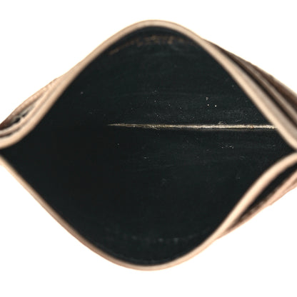 Saint Laurent Grain De Poudre Matelasse Chevron Monogram Credit Card Case Dark Beige 5 of 10