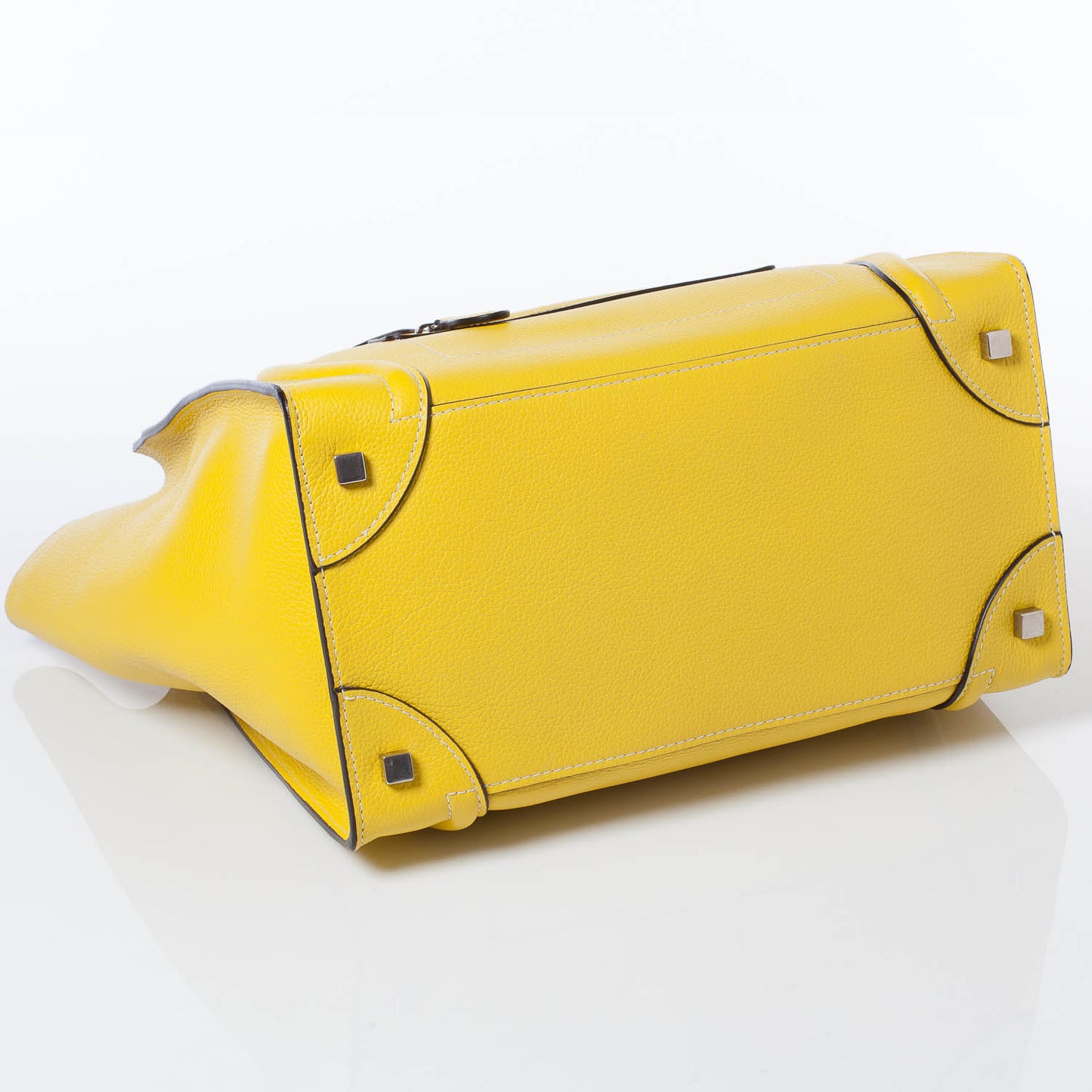 Drummed Calfskin Mini Luggage Citron
