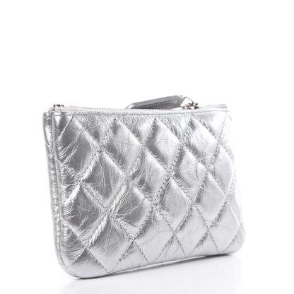 Chanel Metallic Calfskin Quilted Small Cosmo Cosmetic Case Silver 3 of 8
