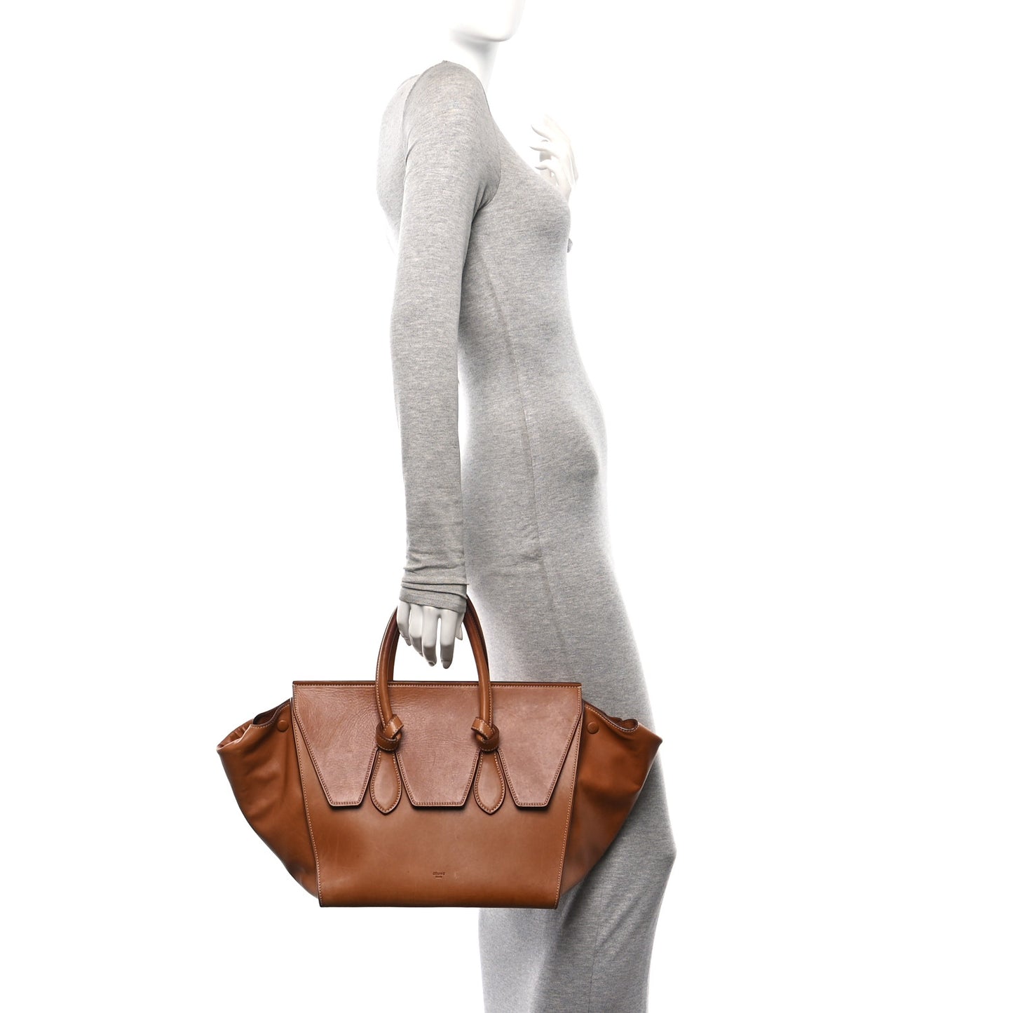Natural Calfskin Mini Tie Knot Tote Tan
