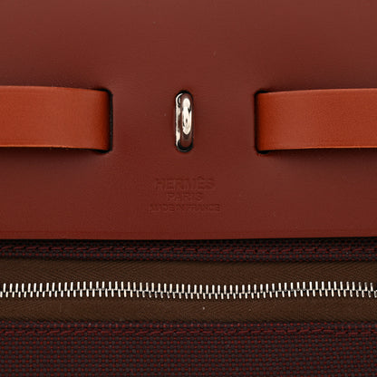 Hermes Military Toile Vache Hunter Herbag Zip 39 PM Chocolate Rouge Sellier Rouge H Cuivre 7 of 16