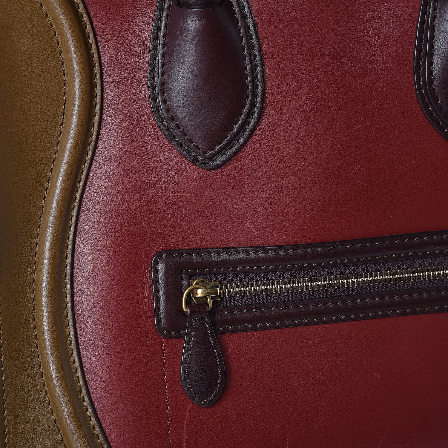 Celine Smooth Calfskin Mini Tri-Color Luggage Rust 12 of 12