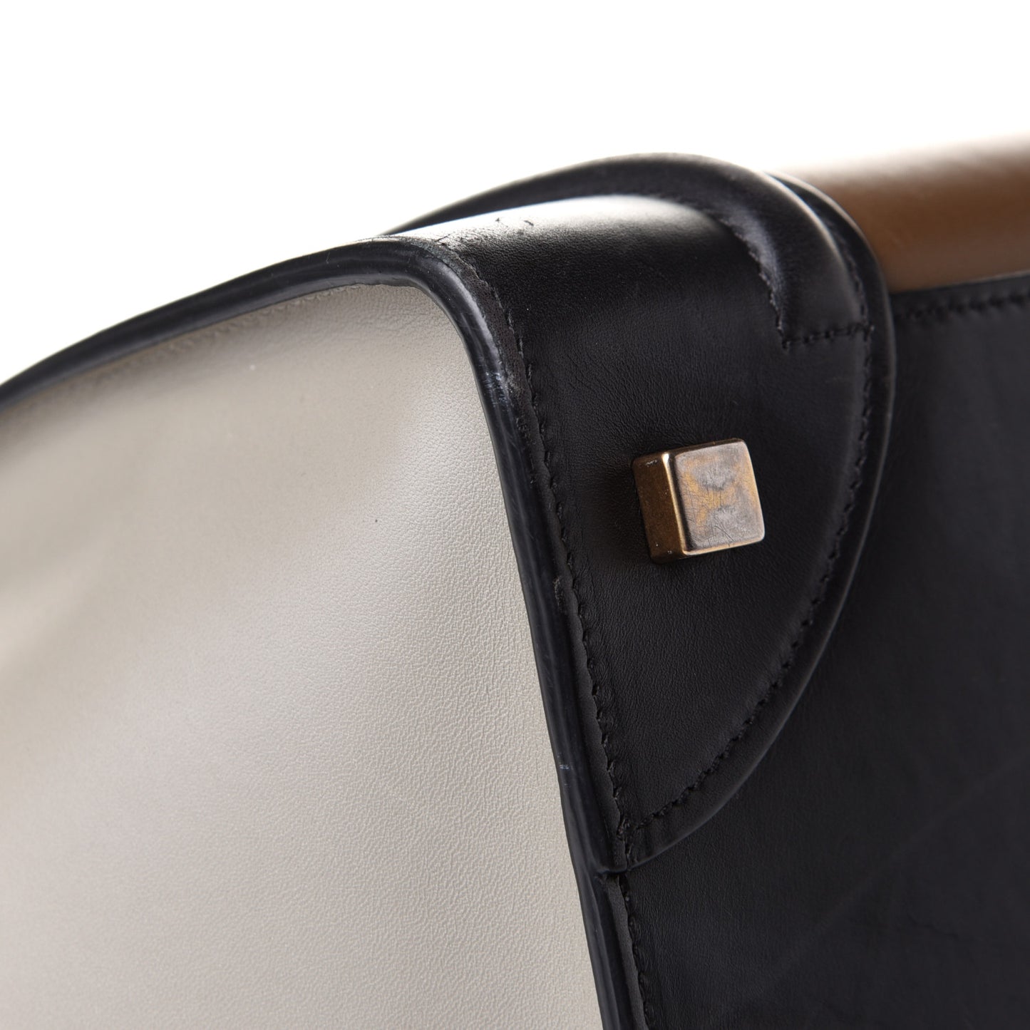 Satin Calfskin Mini Tri-Color Luggage Dark Grey