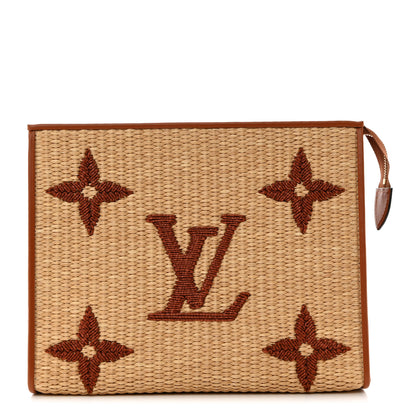 Louis Vuitton Raffia Monogram Giant Toiletry Pouch 26 Tan 1 of 6