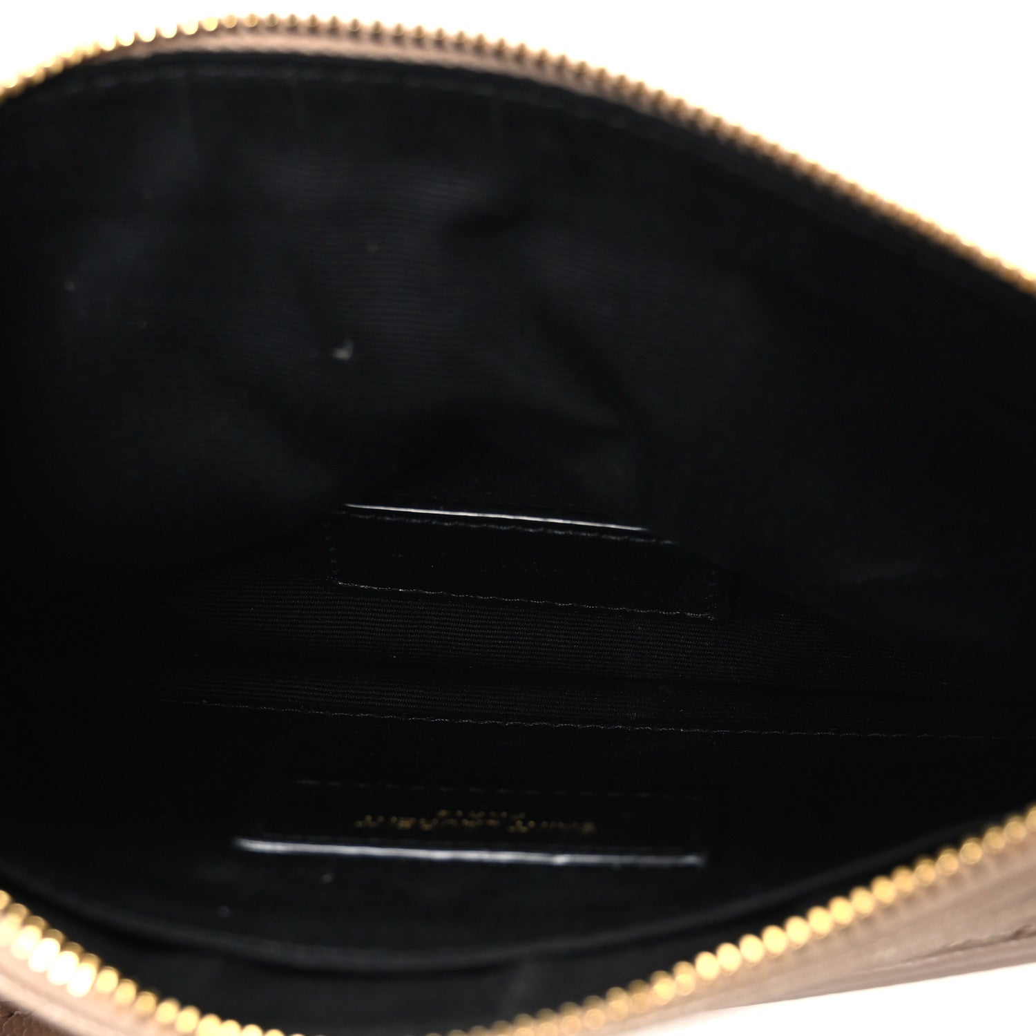 Saint Laurent Grain De Poudre Chevron Monogram Large Bill Pouch Dark Beige 5 of 7