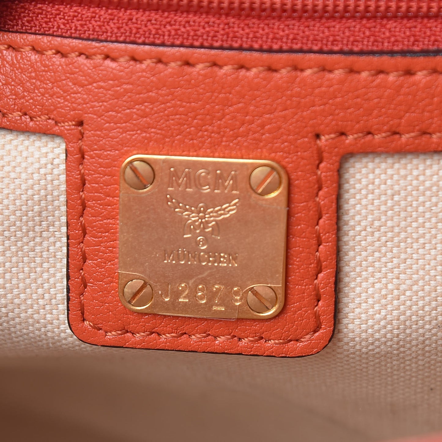 Calf Hair Leopard Print Calfskin Visetos Satchel Cognac Orange