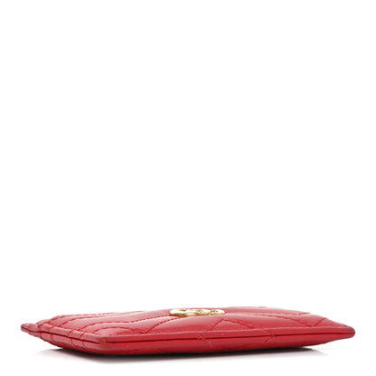 Gucci Calfskin Matelasse GG Marmont Card Holder Hibiscus Red 4 of 8