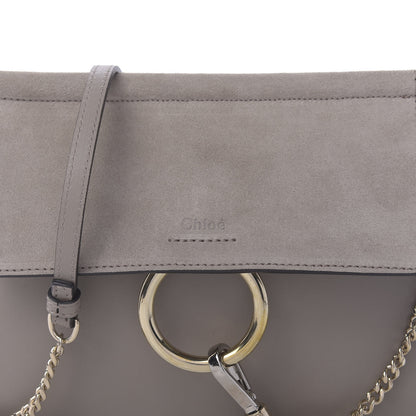 Chloe Calfskin Suede Mini Chain Faye Shoulder Bag Motty Grey 9 of 9
