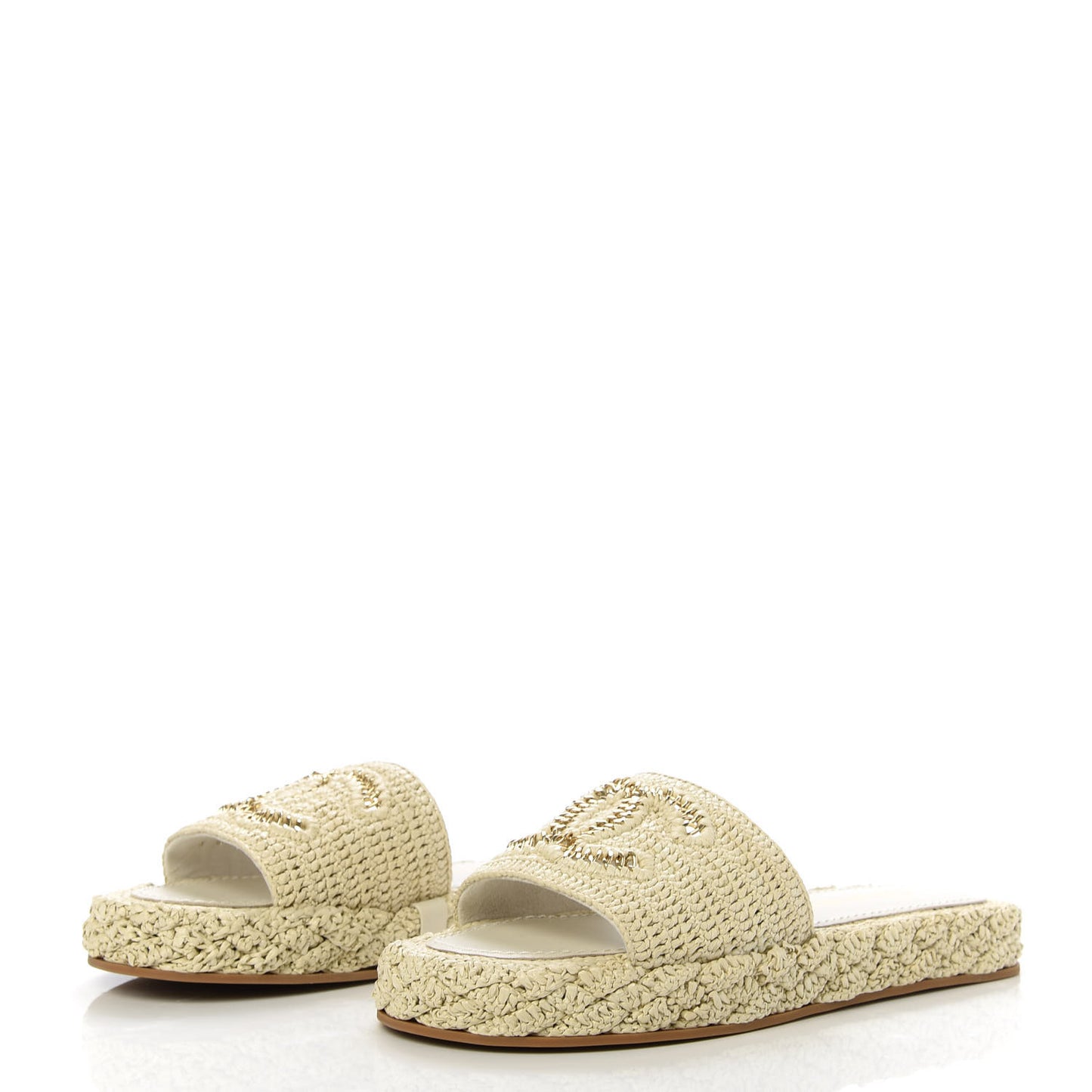 Braided Cord CC Mules 38 Light Beige