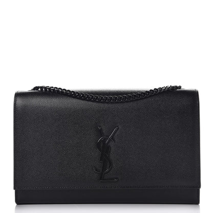 Saint Laurent Grain De Poudre Medium Classic Monogram Kate Satchel Black 1 of 7