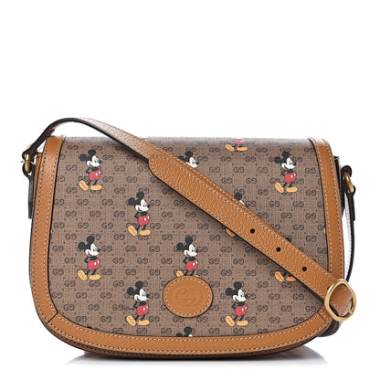 Gucci X DISNEY Mini Vintage GG Supreme Monogram Mickey Mouse Small Flap Messenger Bag Beige Vintage Sun Oil 1 of 10