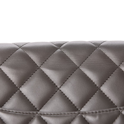 Chanel Lambskin Quilted Maxi Single Flap Dark Grey 15 of 15