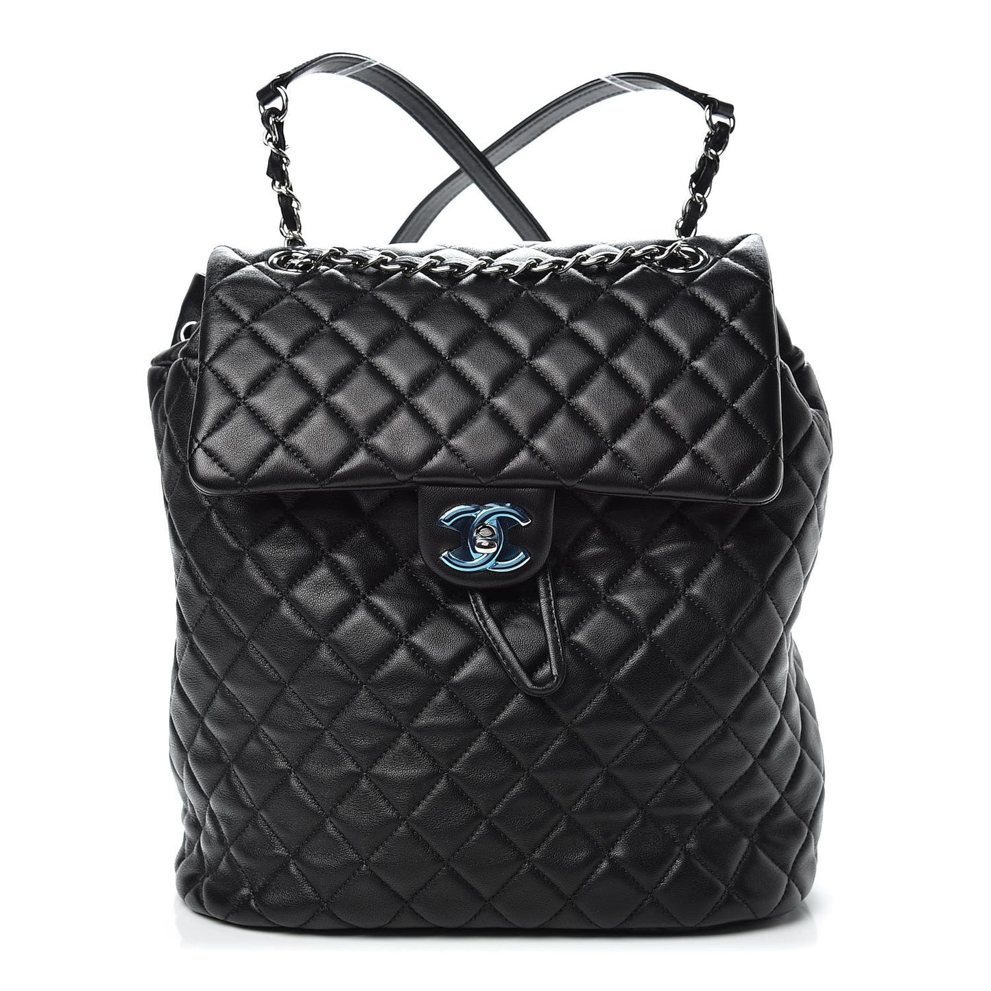 Lambskin Quilted Large Urban Spirit Backpack Black