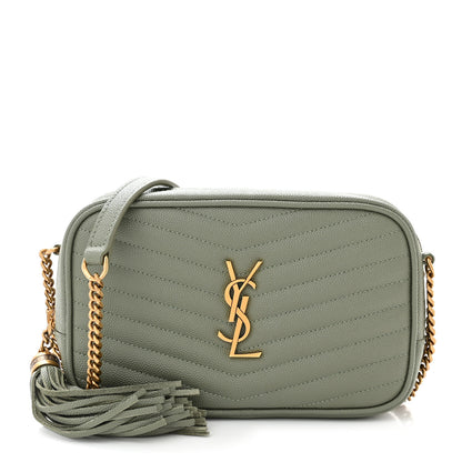 Saint Laurent Grain De Poudre Matelasse Monogram Mini Lou Camera Bag Light Sage 1 of 10