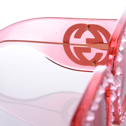Gucci Acetate Crystal Oversize Sunglasses GG0145S Pink 5 of 7