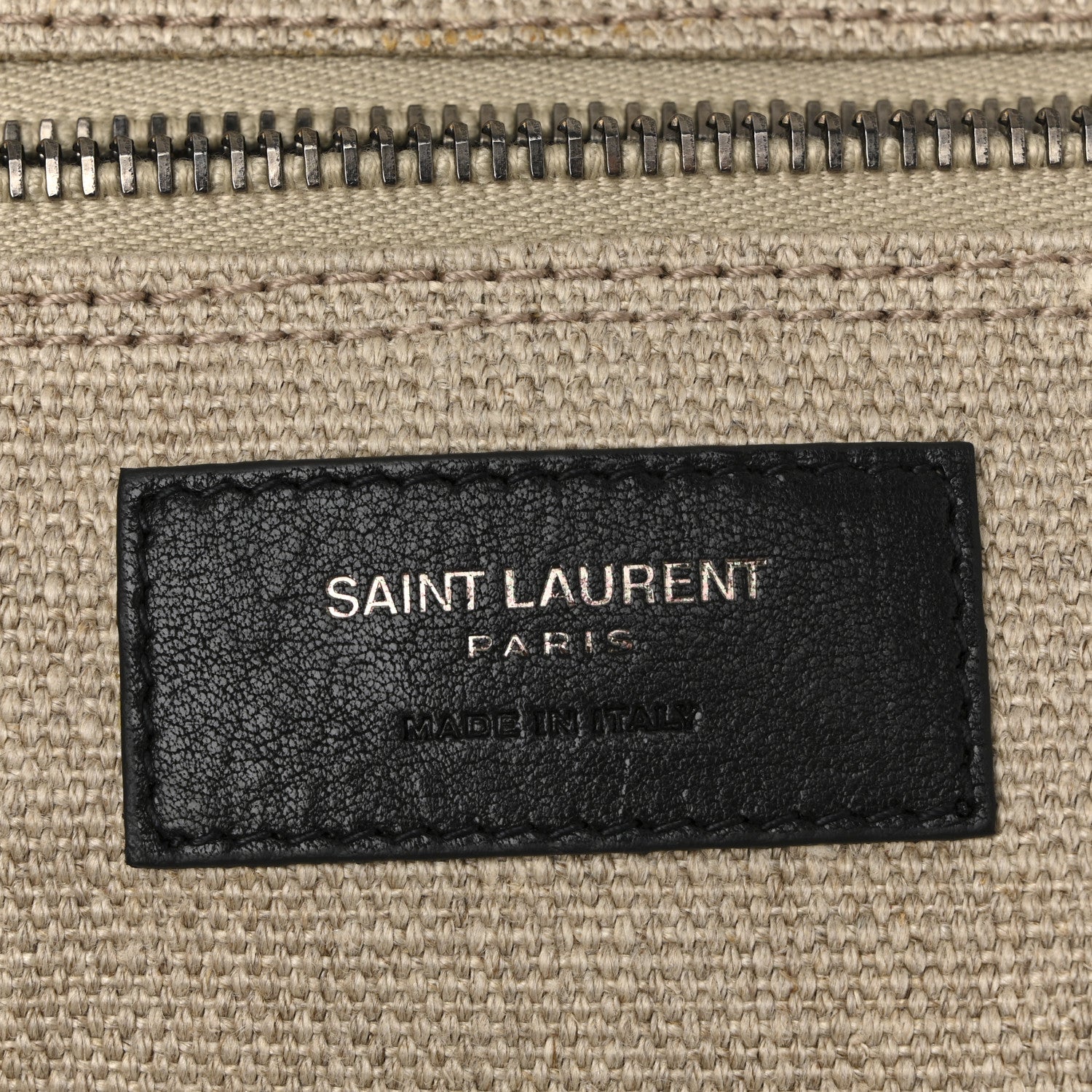 Saint Laurent Linen Calfskin Rive Gauche Tote Optic White 10 of 21