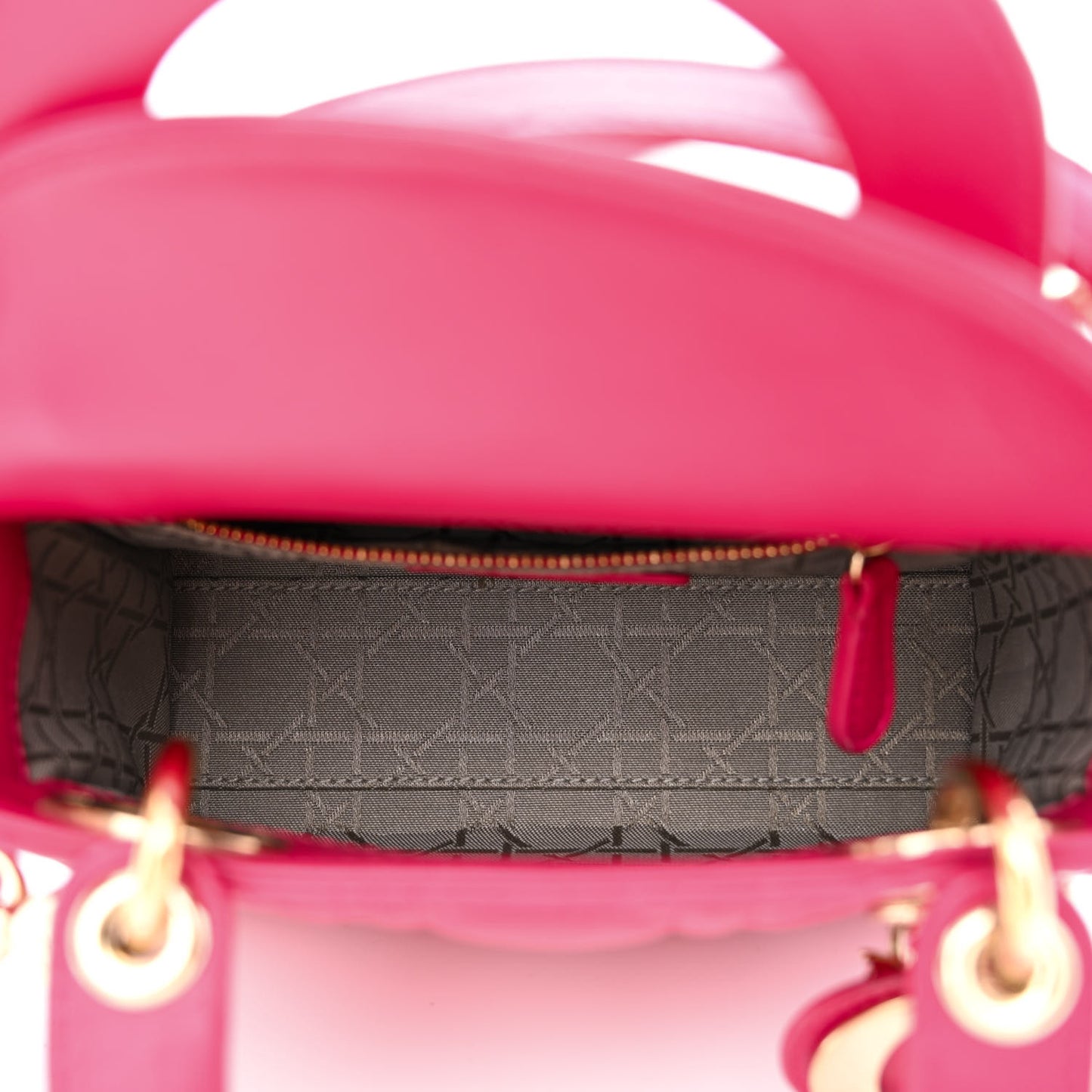 Lambskin Cannage Mini Lady Dior Fuchsia