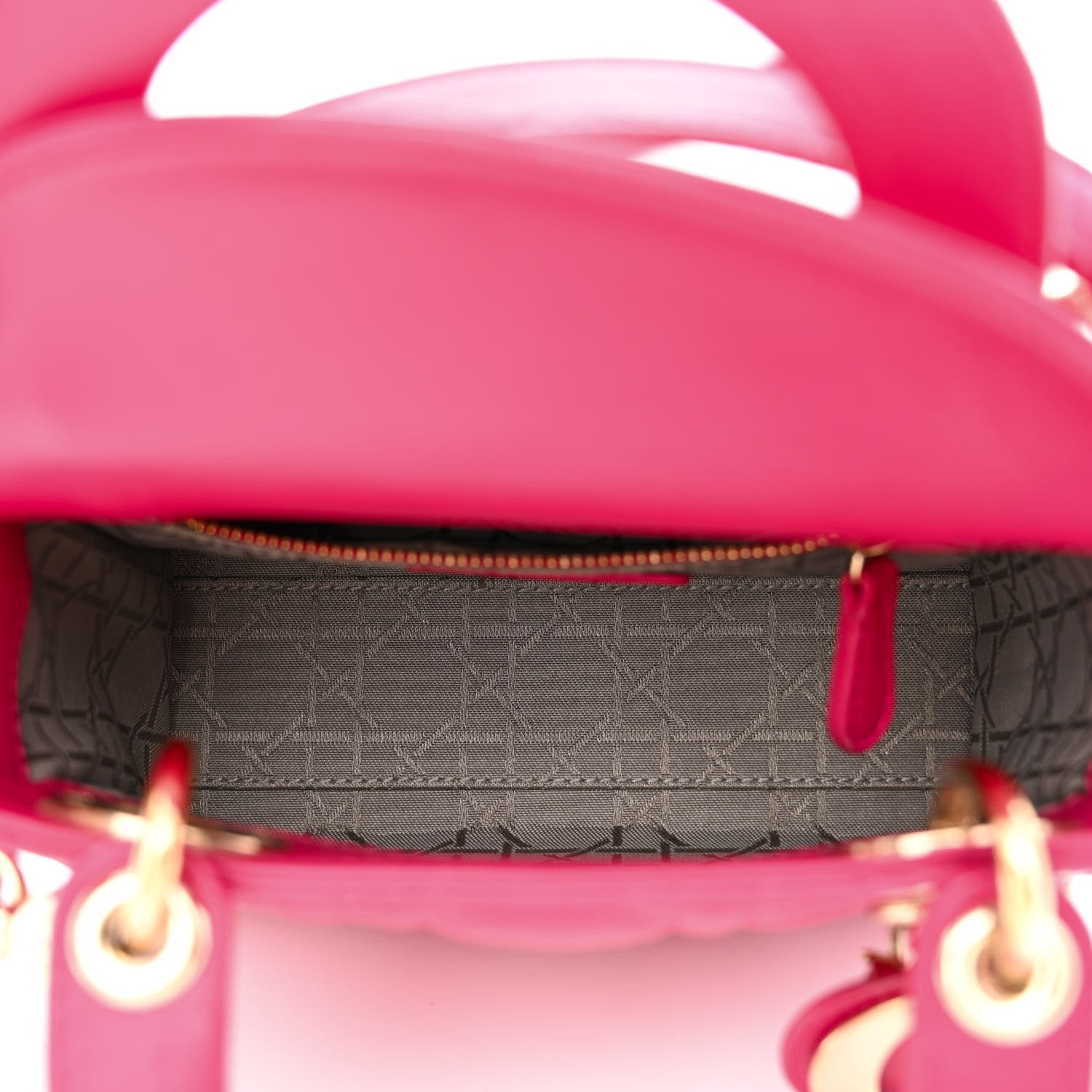 Christian Dior Lambskin Cannage Mini Lady Dior Fuchsia 5 of 15